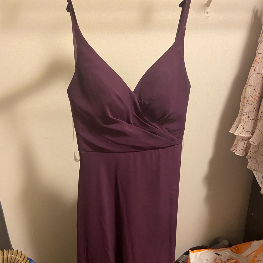 Azazie size A2 bridesmaid dress in style “Davis” and color “Grape”. Worn once.